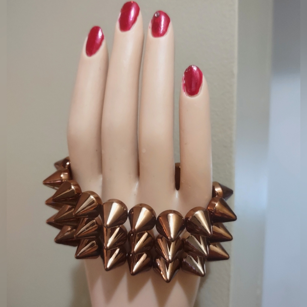 Metallic Copper Bronze Spike Bracelet